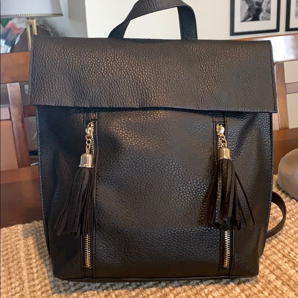 Express faux leather backpack